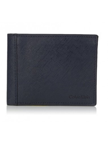 [優質小牛皮]  Calvin Klein Saffinao Leather Slim Wallet  / Navy